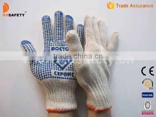 DDSAFETY 2017 Working Glove PVC Dot On Palm Cotton Work Gloves