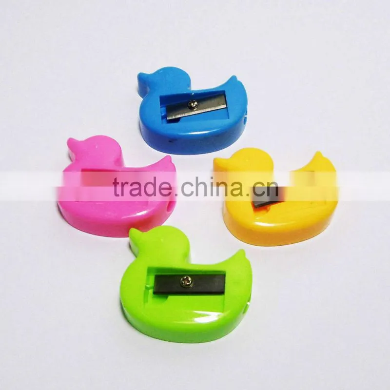 Funny plastic duck shaped pencil sharpener