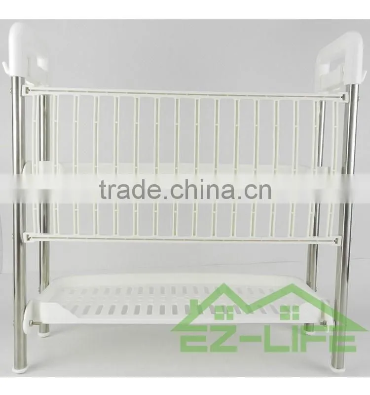 2017 Best Selling 2 Tiers Chrome Plated Kitchen Accessory Dish Rack/ Dish Drainer/Plate Rack