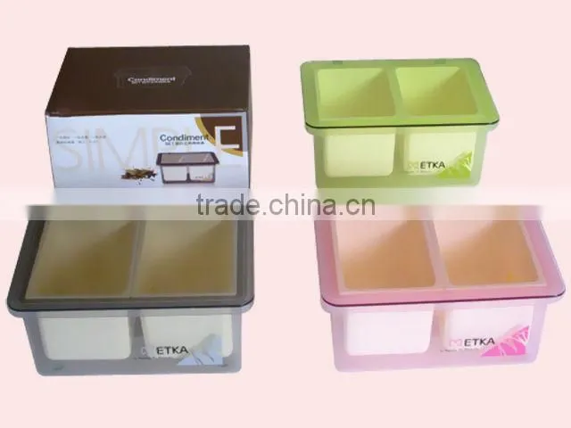 Glass Kitchen Seasoning Box Condiment Dispenser Set With Spoons
