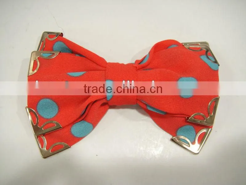 CF0321 2013 Fashion pretty dot red bow fine hair clips