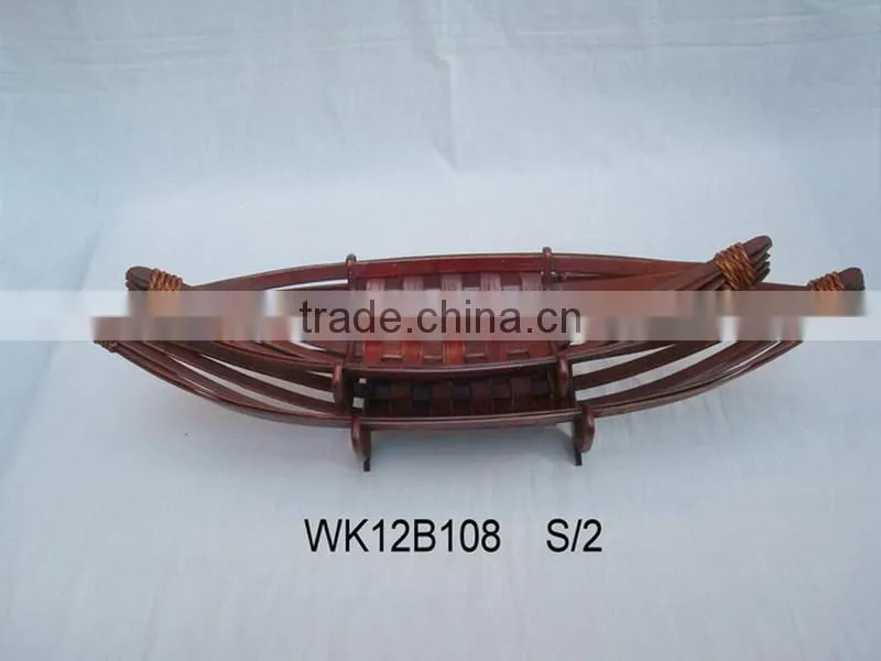 Leaf round bamboo plates in various shape bamboo decoration