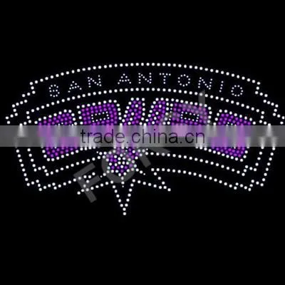Spurs Nation hot fix rhinestone transfer for T shirt