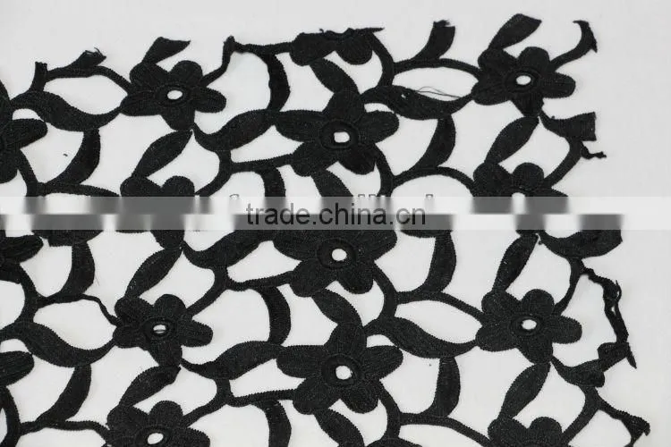 Black Cotton Fabric Embroidered