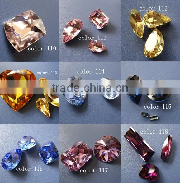 Crystal glass garment button rivoli bicone bead