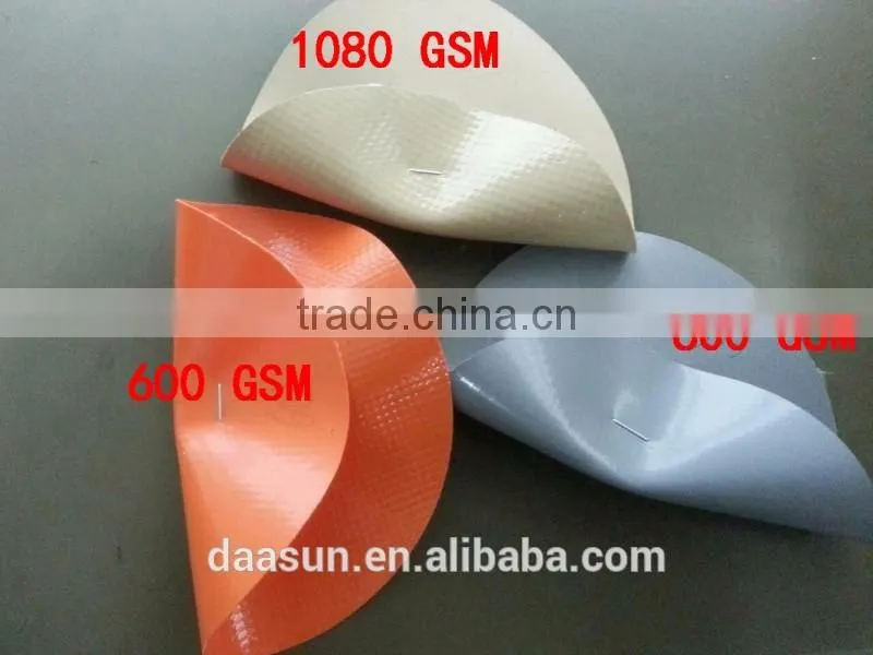 stock lots of B grade pvc coated tarpaulin fabric for tent and cover used