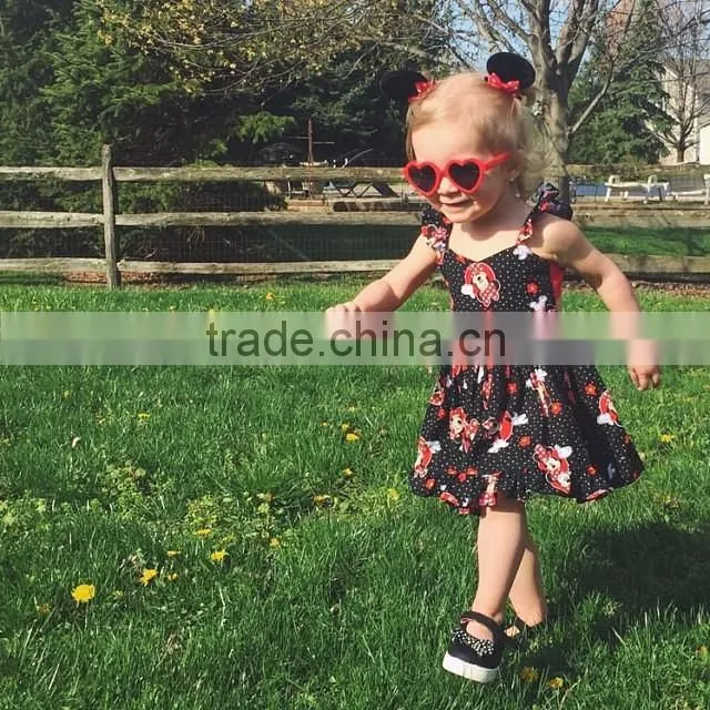 wholesale girl boutique clothes summer sleeveless 2 years old baby girl ruffle dress