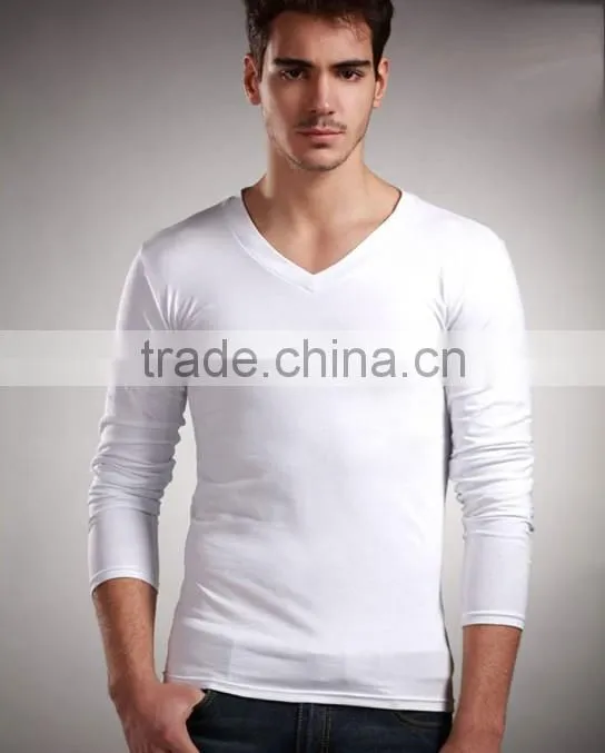 100% cotton vest for men long sleeve blouse