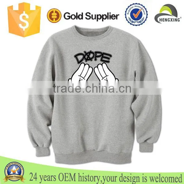 100% cotton fabric for sweatshirt,pullover sweatshirt without hood,latest design sweatshirt
