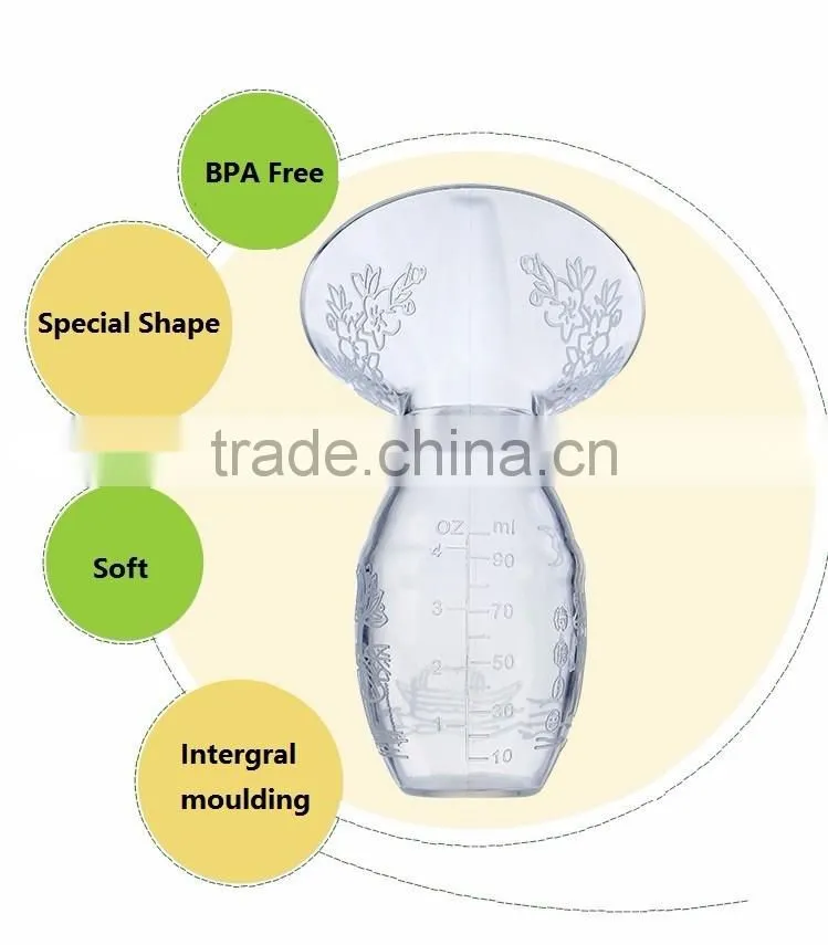New Silicone Breastfeeding Pump/Milk Pump Suction Bottle/Breast milk pump with lid