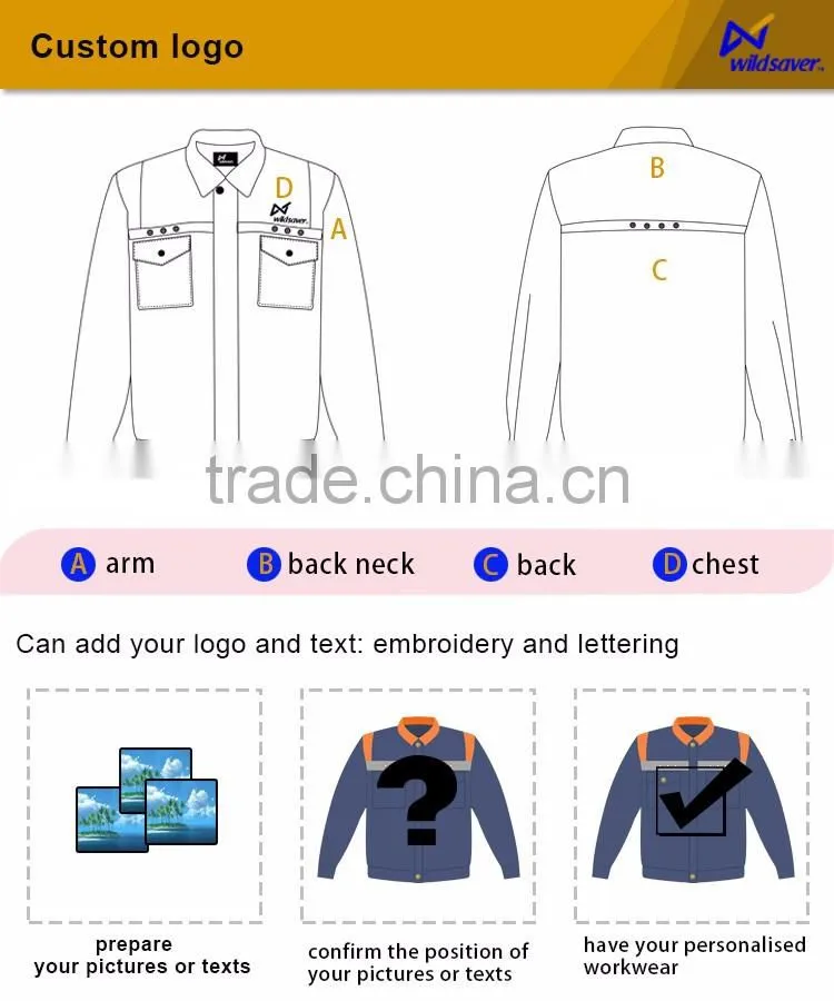 LED flashing safety build coal mine oil field navy blue work wear