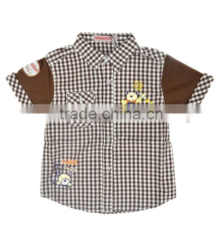cotton cartoon checked children blouse