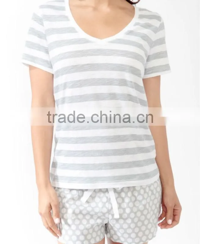 Striped Polka Dot Pajamas Set
