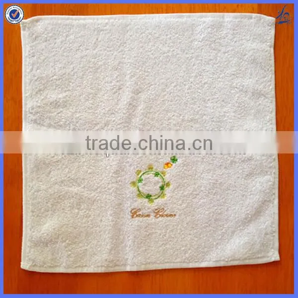 cotton square towels 30x30 /machine embroidery custom hand towels