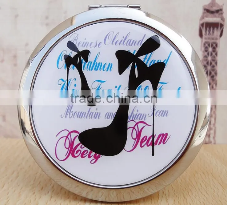 Double Sied Folded Makeup Cosmetic Stainless Steel Folding Mirror