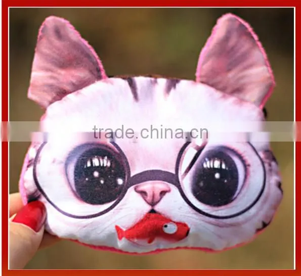 New Design Popupar Women Sling Bag Funny Cat Face Bag 3D Printed Cat Face Coin Purse