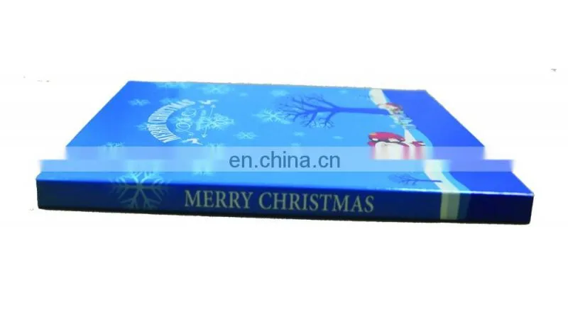 Merry Christmas hardcover Custom LED Lighting Up Diary/Notebook With Fiber Optic