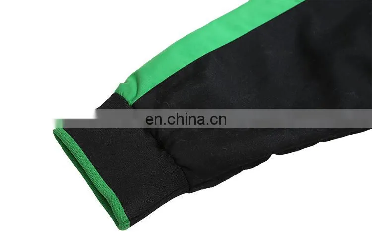 Lateset design black and green custom track suit