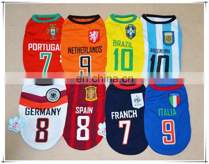 Pet Dog Clothes World Cup Shirt Dog Clothes Dog Summer Casual Shirt
