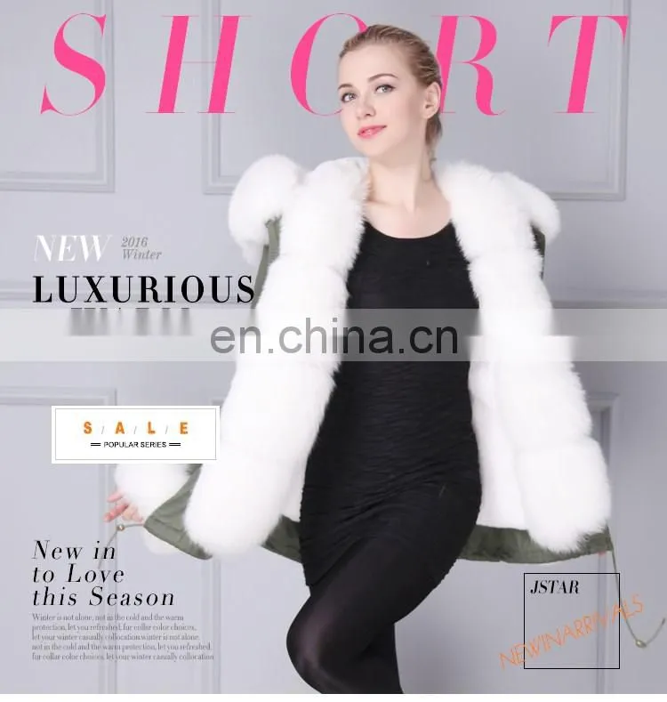 Wholesale good quality fur hooded jacket fashion fur trim coat sale