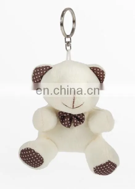 12cm promotional love small plush teddy bear keychain toys for wedding gift