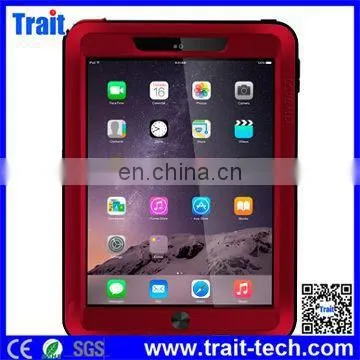 100% Brand Waterproof Shockproof Powerful Metal Aluminium Gorilla Glass Hybrid Case for iPad Air 2,waterproof gorilla glass alum