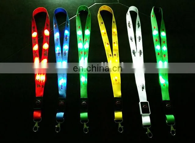 Custom Lanyard with card holder for exhibition led flashing lanyards ultra-high-bright led light lanyard