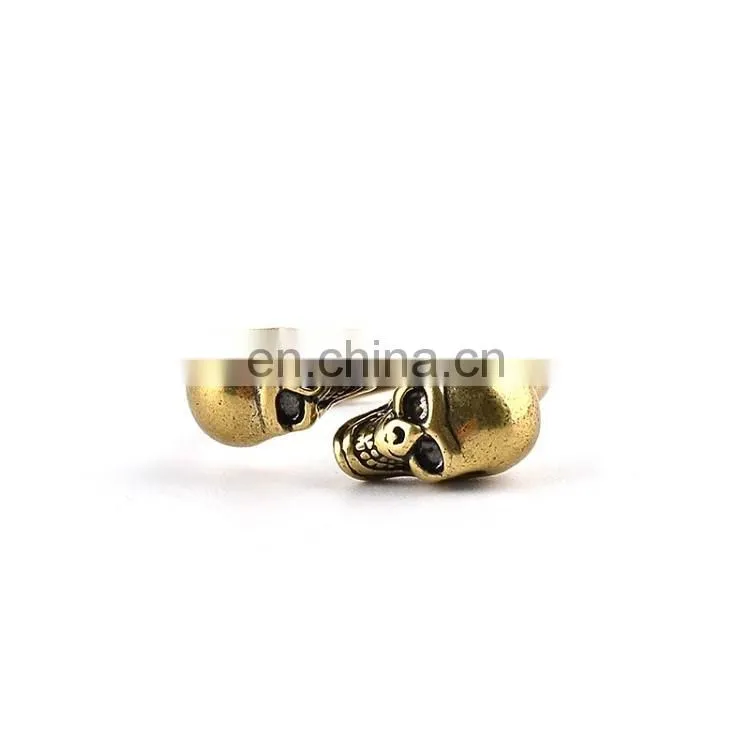 Fashion Jewelry Cheap Unisex Bronze Plated Men's Skull Ring For Gift