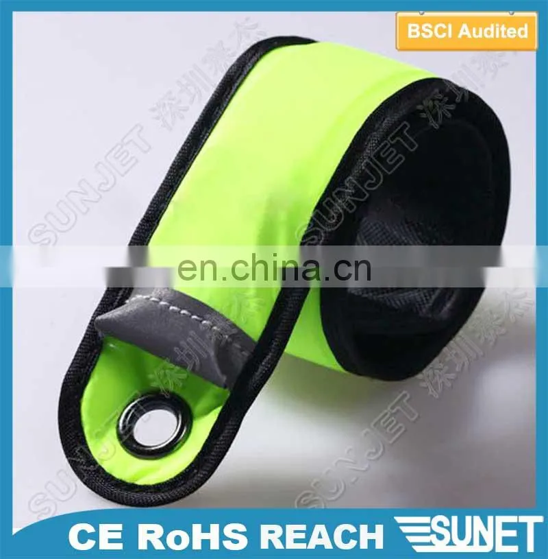 Custom logo fabric band LED lighting slap band wide slap bracelet party