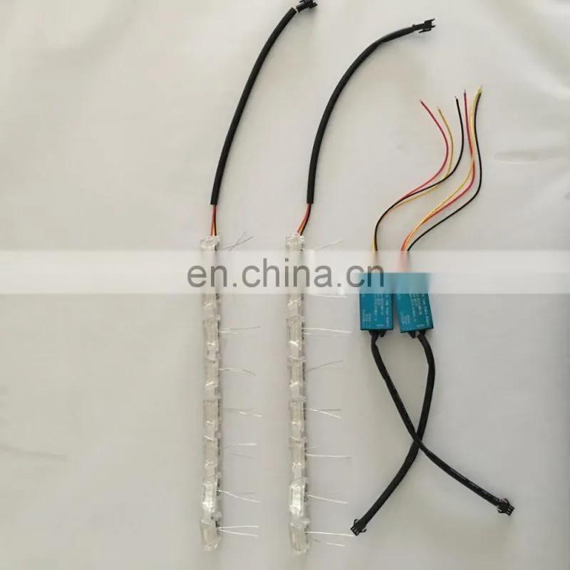 2017 HOT 60cm crystal extendable led flexible drl with flow turn signal 16leds white amber car daytime running light headlight
