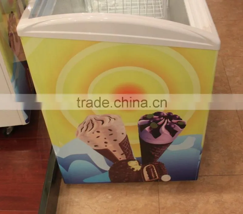 300L ice cream freezer glass door freezer display freezer