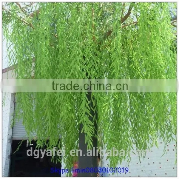 Fiberglass, plastic leaf,fiberglass trunk Material and Trees Plant Type Artificial Wepping Willow Tree for outdoor decoration