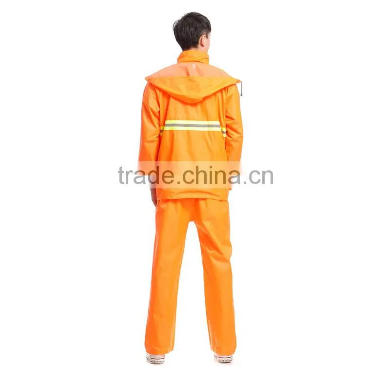 traffic orange rain suit