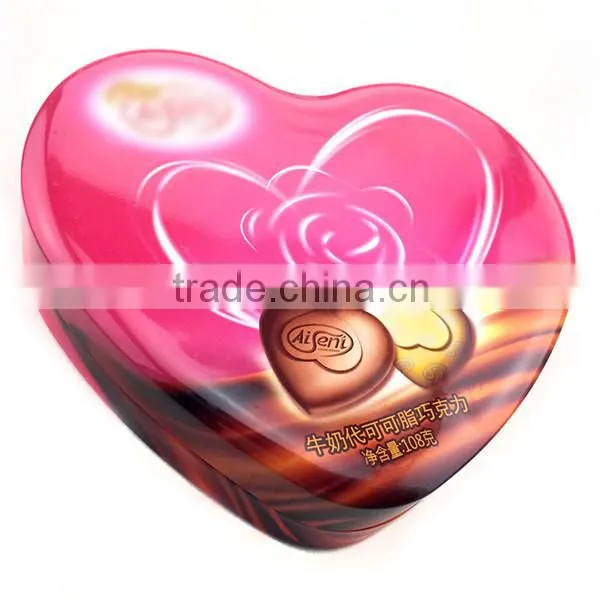 chocolate tins heart shaped tin gift box packaing