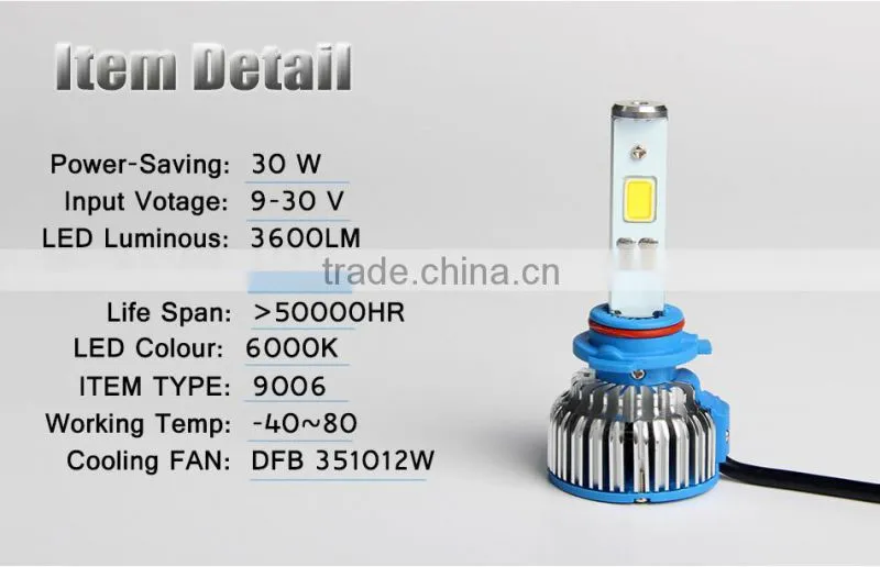factory direct sale !!high quality 3000LM 30W led car head lights h1 h8 h9 led car headlamp bulbs led daytime running light