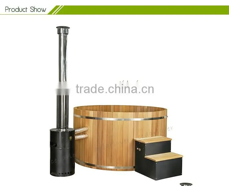 Latest design outdoor one person hot tub Wooden fired Spa Tub