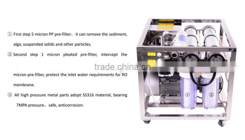 Hot sale movable seawater Desalination 2T/D desalination plant