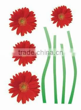cute big red flower wall sticker