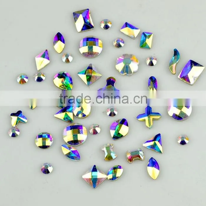 Crystal AB Rhinestone nail art rhinestones in Different Shapes, Crystal AB Nail Art Flatback Rhinestone from CRYSTAL ACE