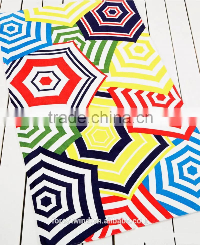 Promotional/Wholesaler Printed Stripe Beach Towel Cotton