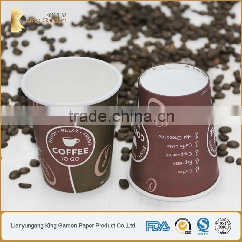 Pe coated take away paper cups with lids