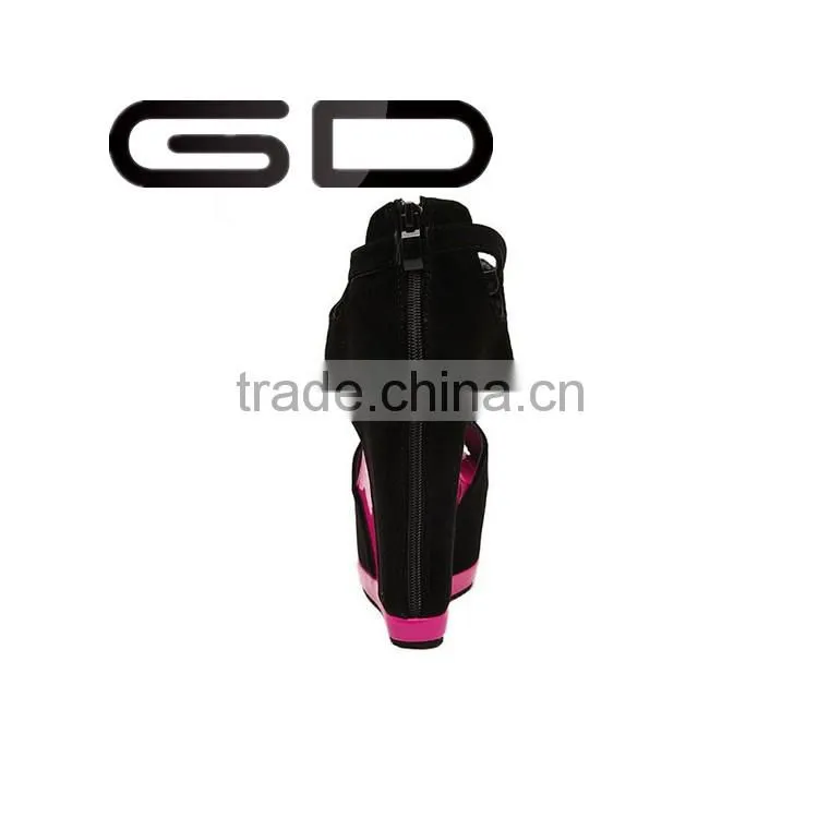 GDSHOE 2016 ladies sexy rubber wedge shoes and peep toes high heel andals
