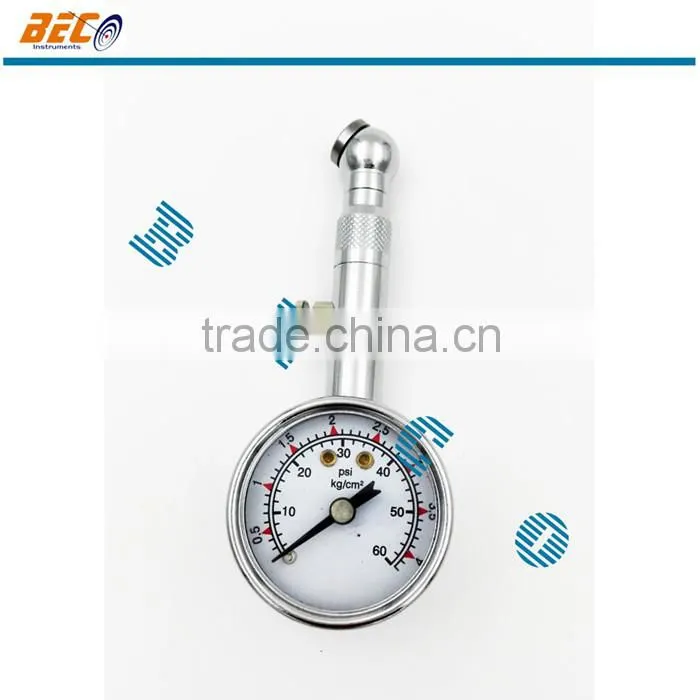 (YT-40A) 40mm chrome placted material small size customed acceptable car tire use turbo pressure gauge meter