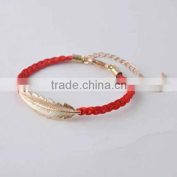 Feather Bracelet Adjustable Macrame Cord Bracelet Antique Feather Bracelet