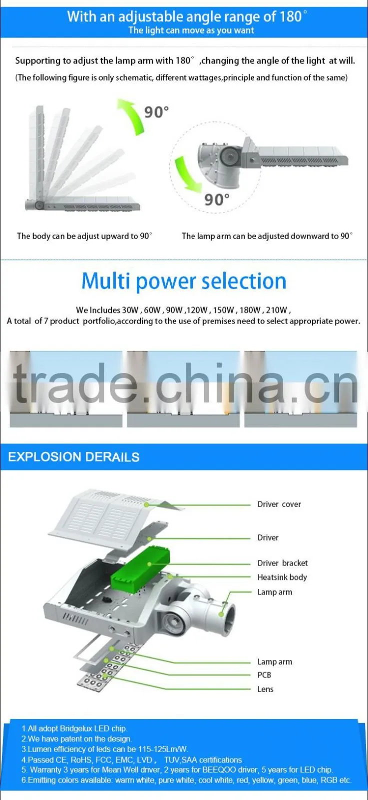 Newest cob led street light 30W-150W High-performance led roal lamp IP67