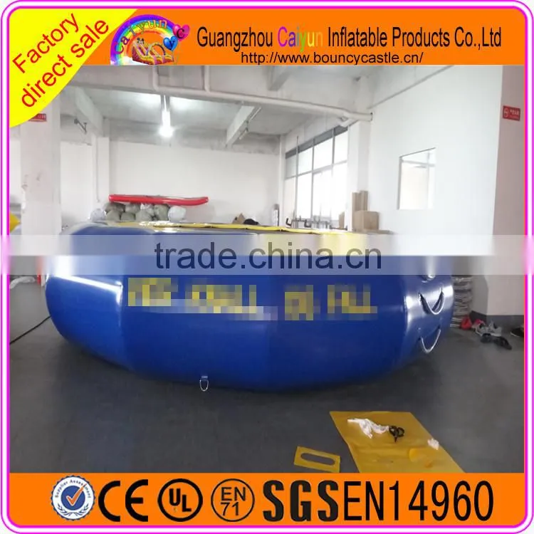 Blue Inflatable Water Trampoline Jumping Bed For Kids