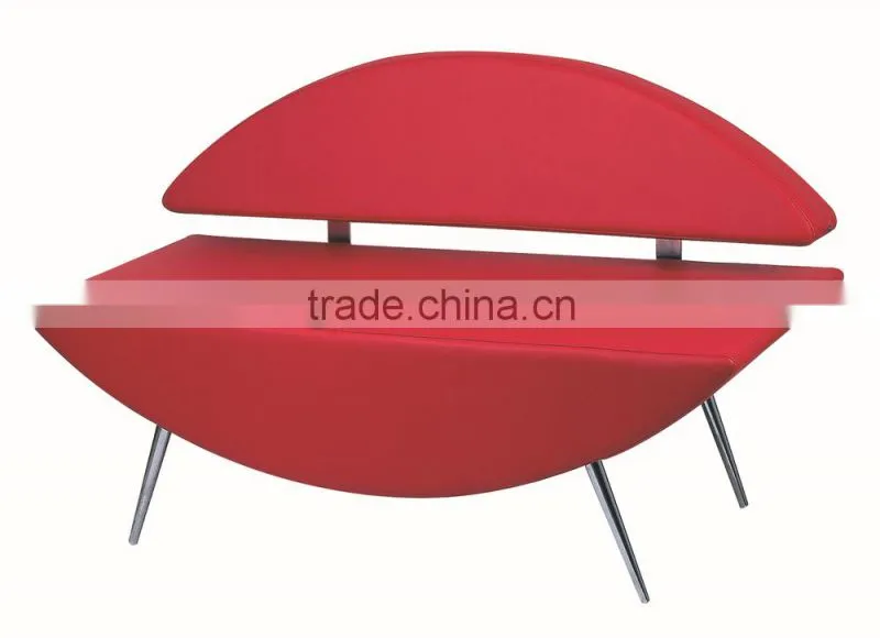 2015 red 3-seater waiting chair for salon