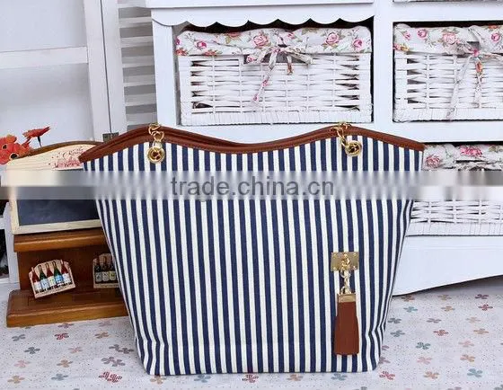 2013 New tassel style cotton canvas tote bag, simple cotton canvas tote bag