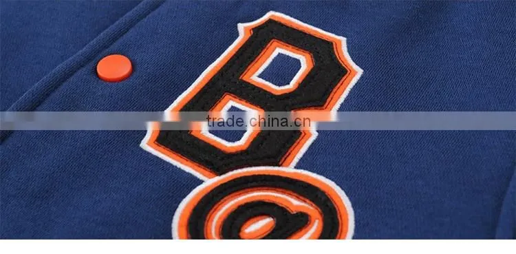 2015 new men leisure fleece teenagers fleece jacket for popular baseball uniform