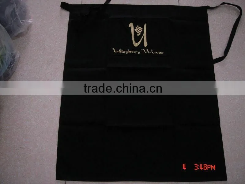 cheap BBQ apron &cotton apron for kitchen and promotion navy waist apron with printing -90